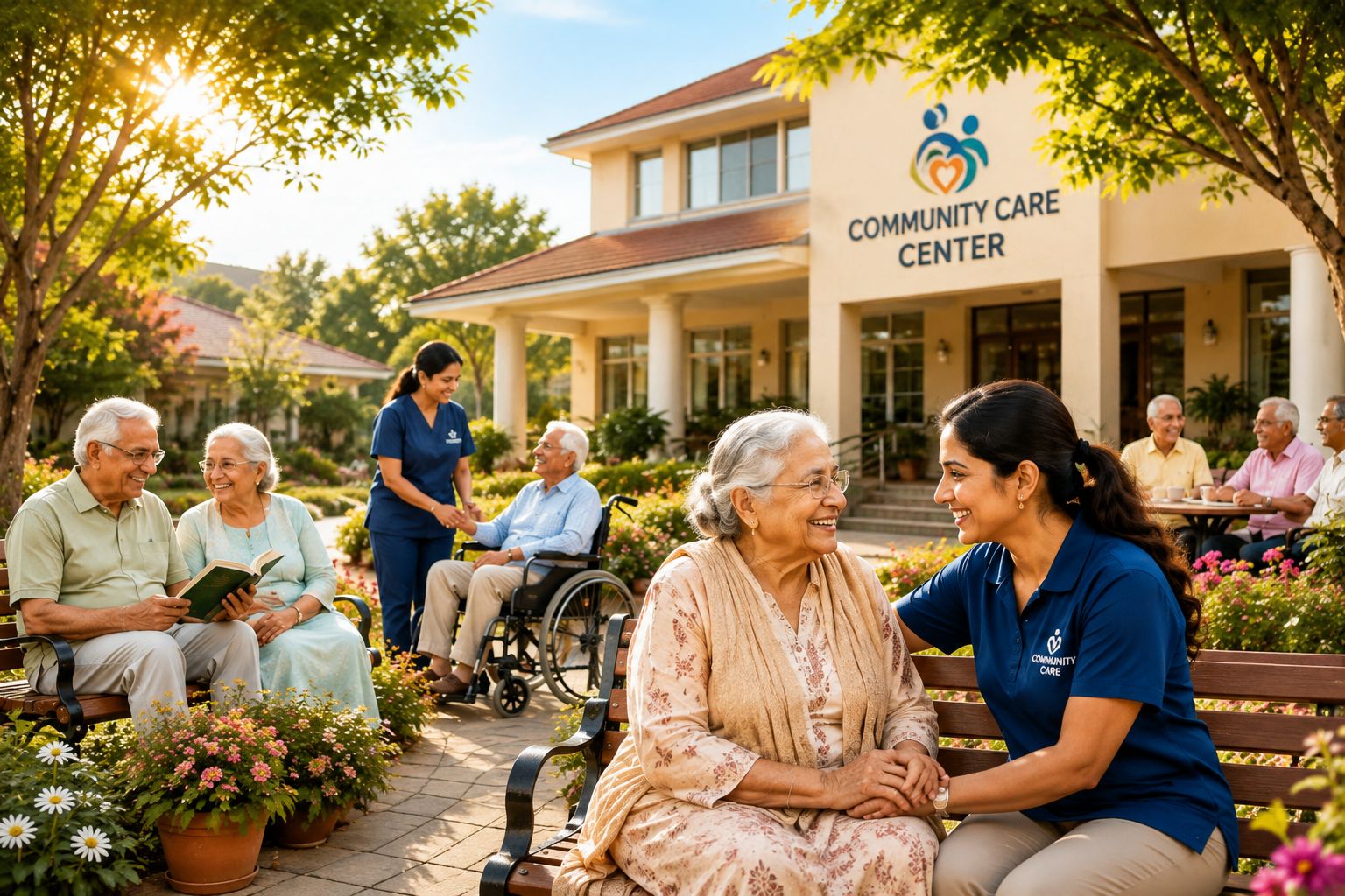 Senior citizen receiving compassionate care